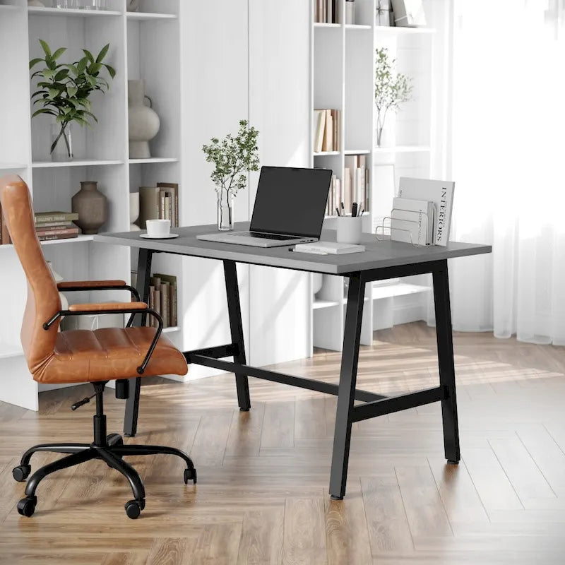 Table de conférence professionnelle avec plateau stratifié et piètement en A