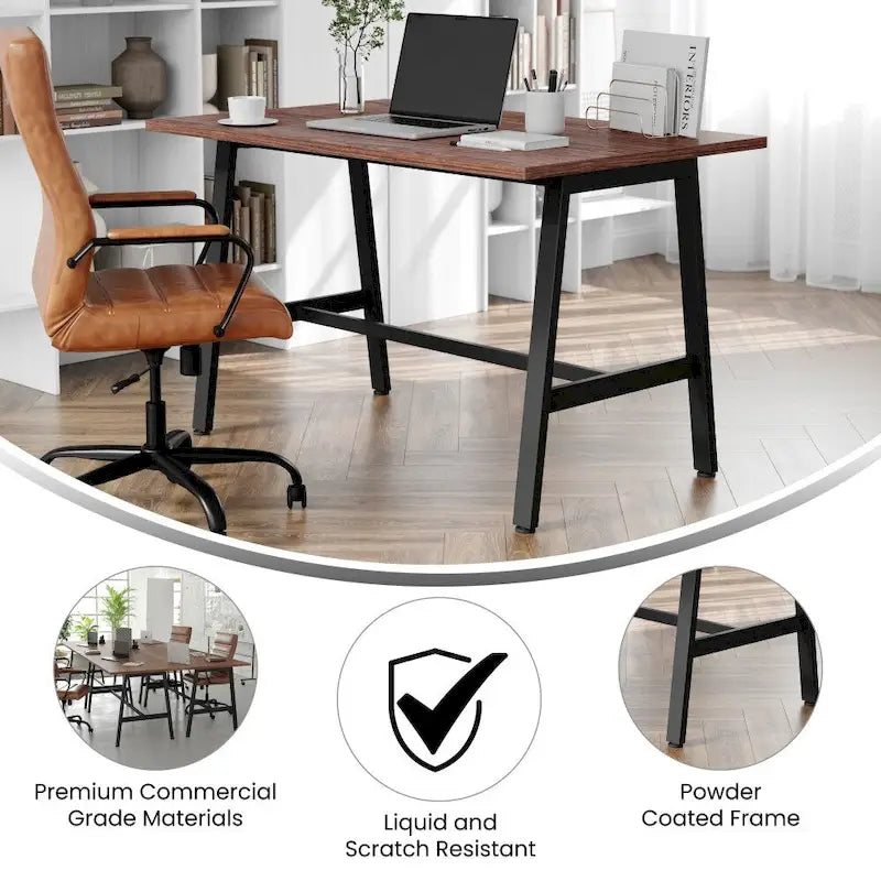 Table de conférence professionnelle avec plateau stratifié et piètement en A