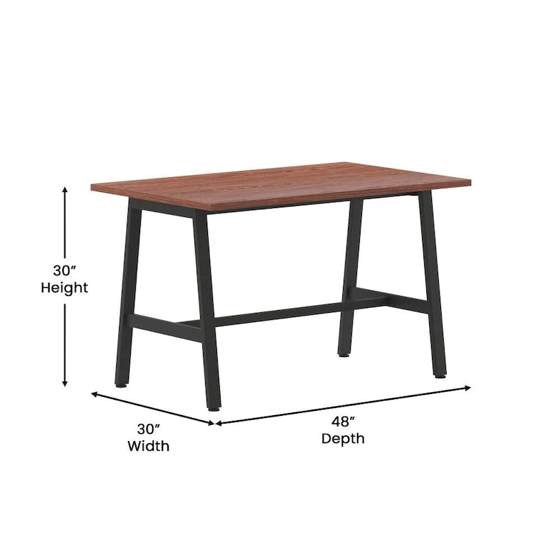 Table de conférence professionnelle avec plateau stratifié et piètement en A