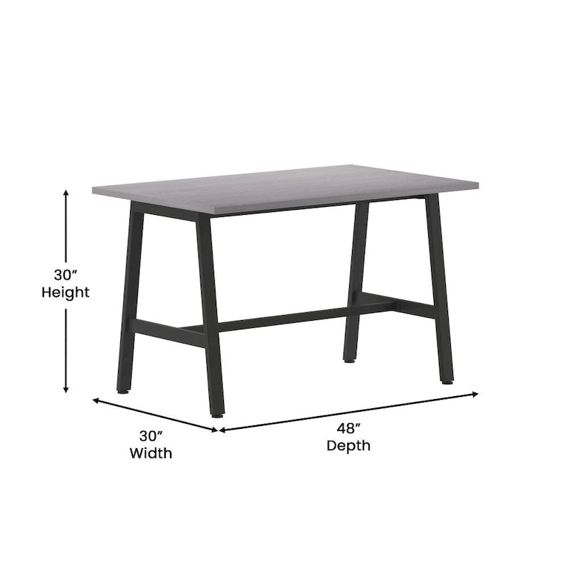 Table de conférence professionnelle avec plateau stratifié et piètement en A