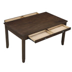 Table à manger de 60 pouces, plateau rectangulaire, 2 tiroirs, bois cerisier marron