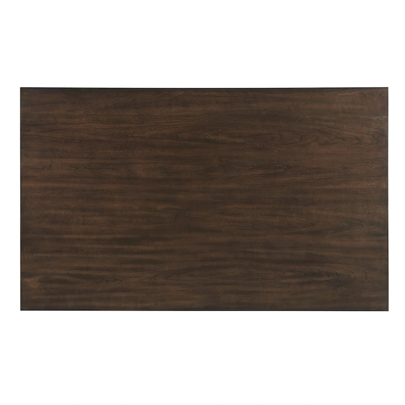 Table à manger de 60 pouces, plateau rectangulaire, 2 tiroirs, bois cerisier marron