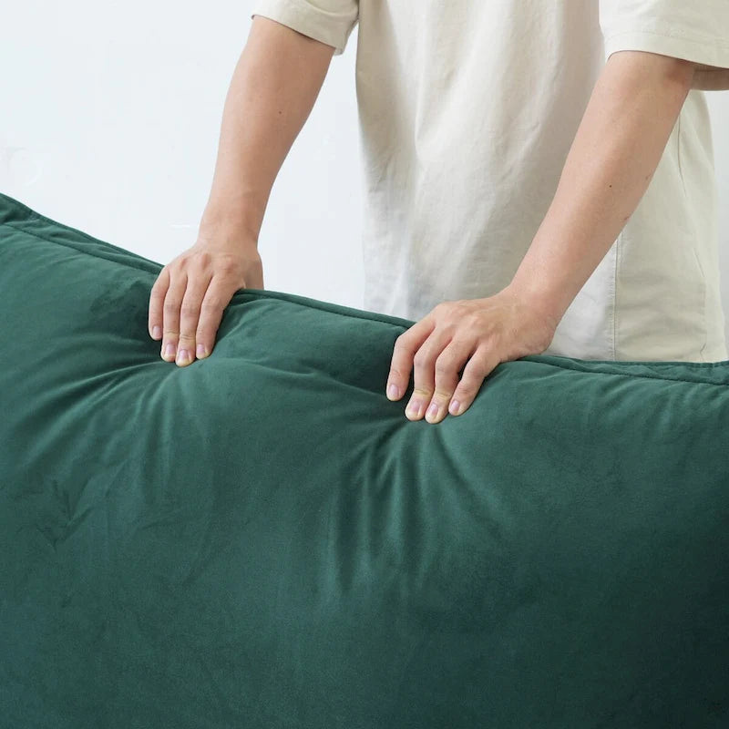 Canapé modulable Cloud, 5 places en plumes et duvet, en velours, avec assise large et profonde, convertible en L.
