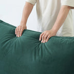 Canapé modulable Cloud, 5 places en plumes et duvet, en velours, avec assise large et profonde, convertible en L.