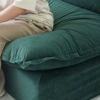 Canapé modulable Cloud, 5 places en plumes et duvet, en velours, avec assise large et profonde, convertible en L.