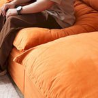 Canapé modulable Cloud, 5 places en plumes et duvet, en velours, avec assise large et profonde, convertible en L.