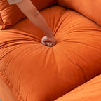 Canapé modulable Cloud, 5 places en plumes et duvet, en velours, avec assise large et profonde, convertible en L.