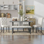 Ensemble de table à manger rectangulaire rétro 6 pièces pour 6 personnes