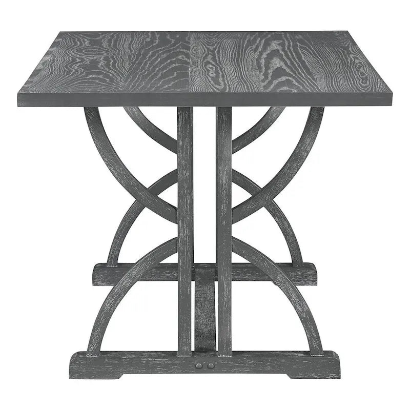 Ensemble de table à manger rectangulaire rétro 6 pièces pour 6 personnes