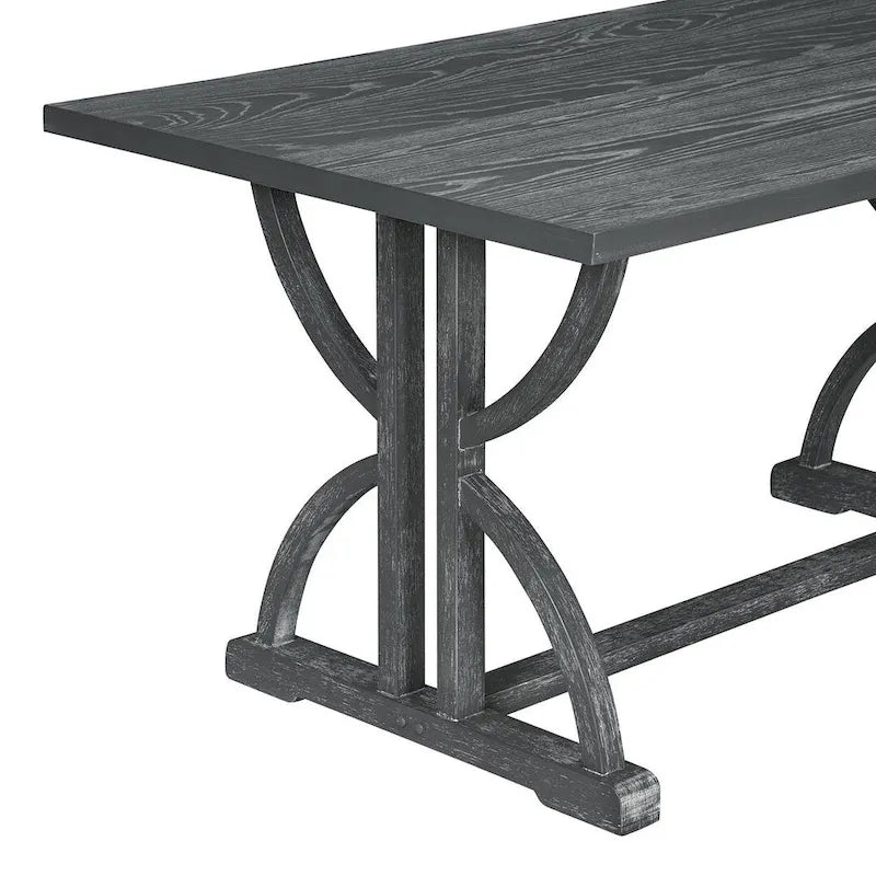 Ensemble de table à manger rectangulaire rétro 6 pièces pour 6 personnes