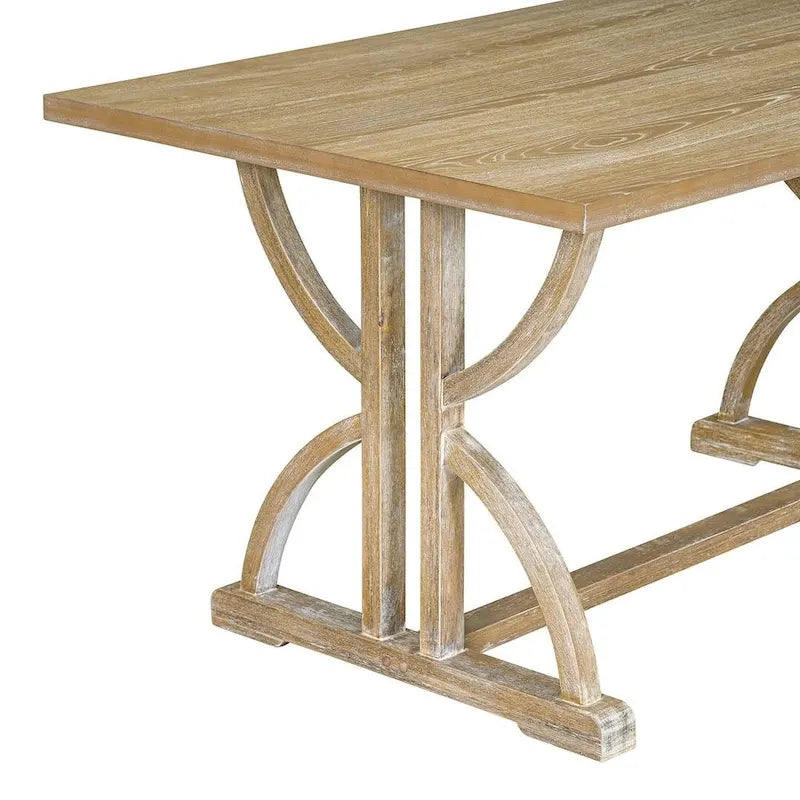 Ensemble de table à manger rectangulaire rétro 6 pièces pour 6 personnes