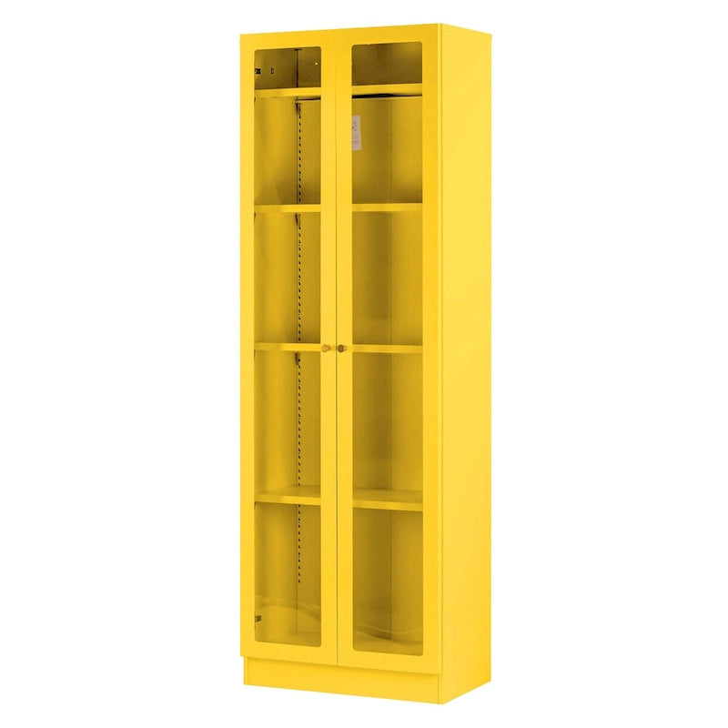 Meuble en métal jaune de 70 pouces avec portes à la française