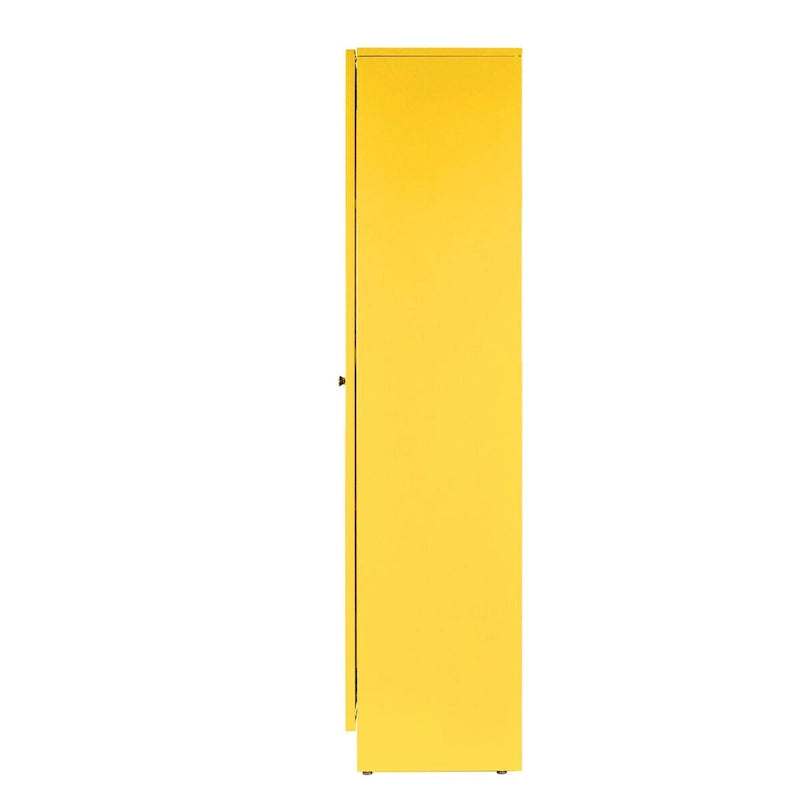 Meuble en métal jaune de 70 pouces avec portes à la française