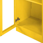 Meuble en métal jaune de 70 pouces avec portes à la française
