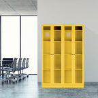 Meuble en métal jaune de 70 pouces avec portes à la française