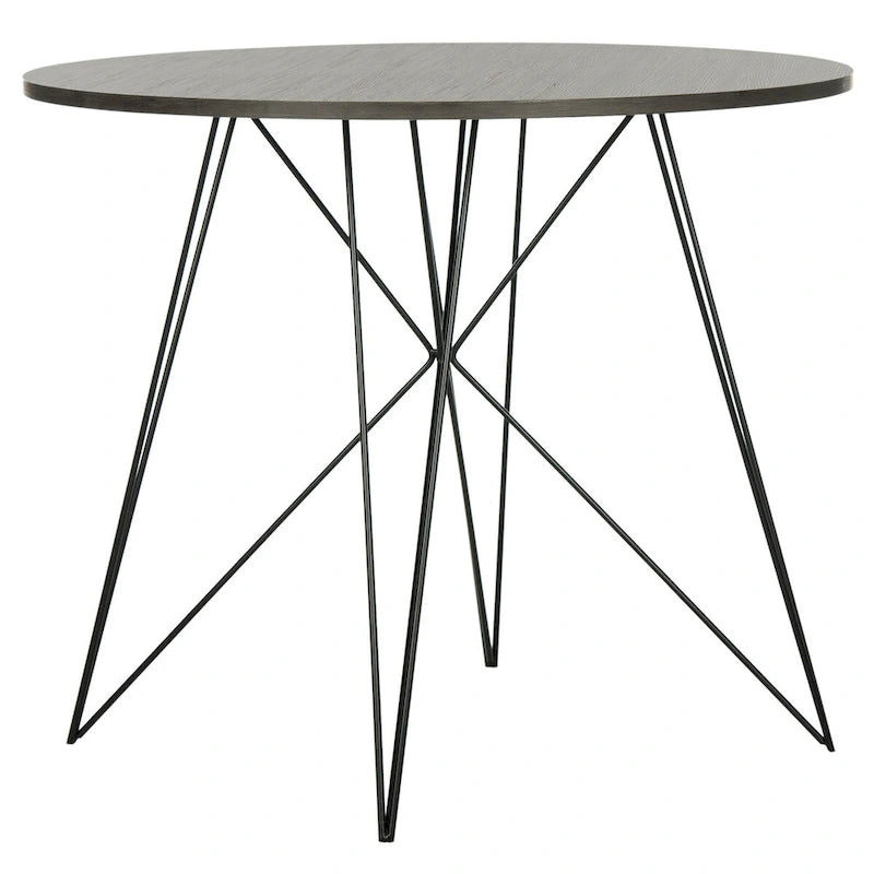 Table à manger ronde gris foncé/noir - 35,4 x 35,4 x 29,5
