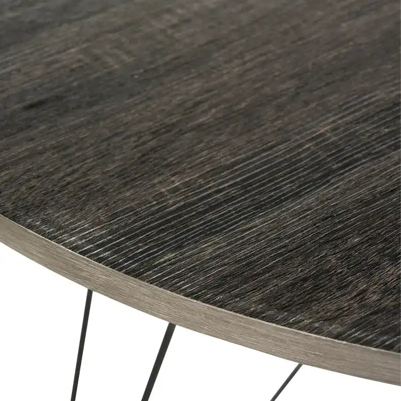 Table à manger ronde gris foncé/noir - 35,4 x 35,4 x 29,5