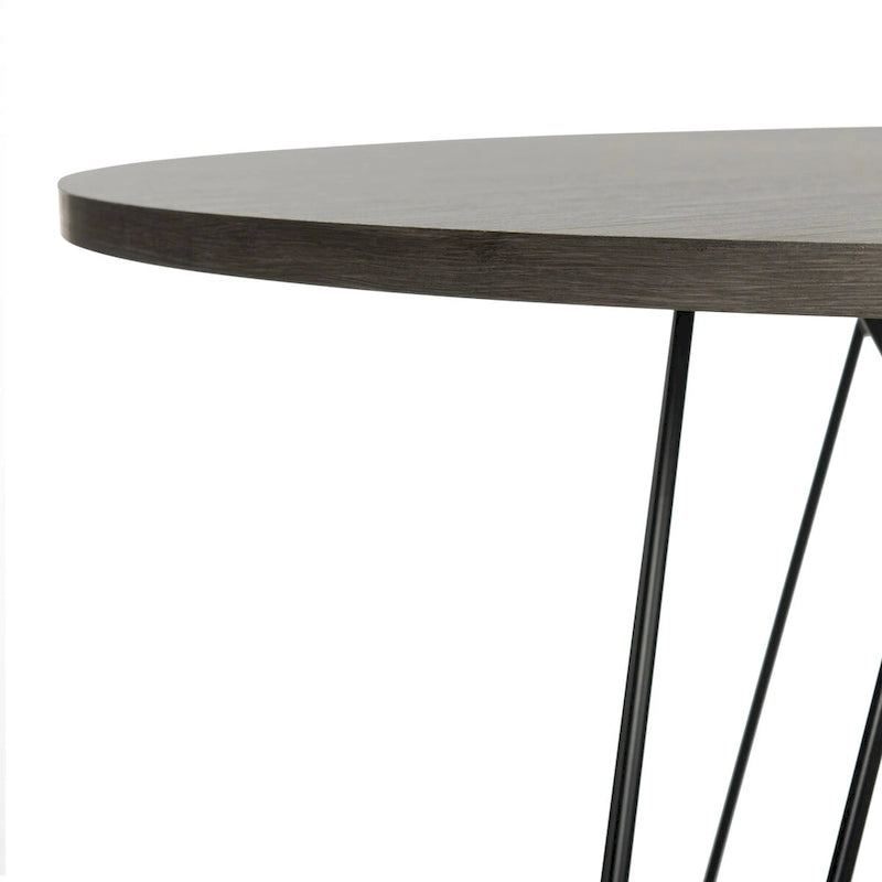 Table à manger ronde gris foncé/noir - 35,4 x 35,4 x 29,5