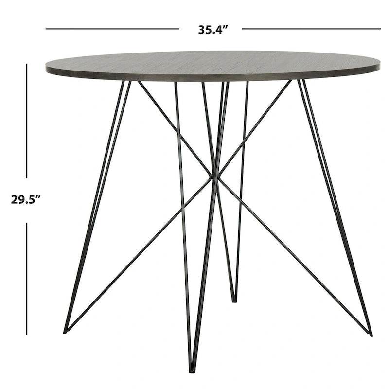 Table à manger ronde gris foncé/noir - 35,4 x 35,4 x 29,5